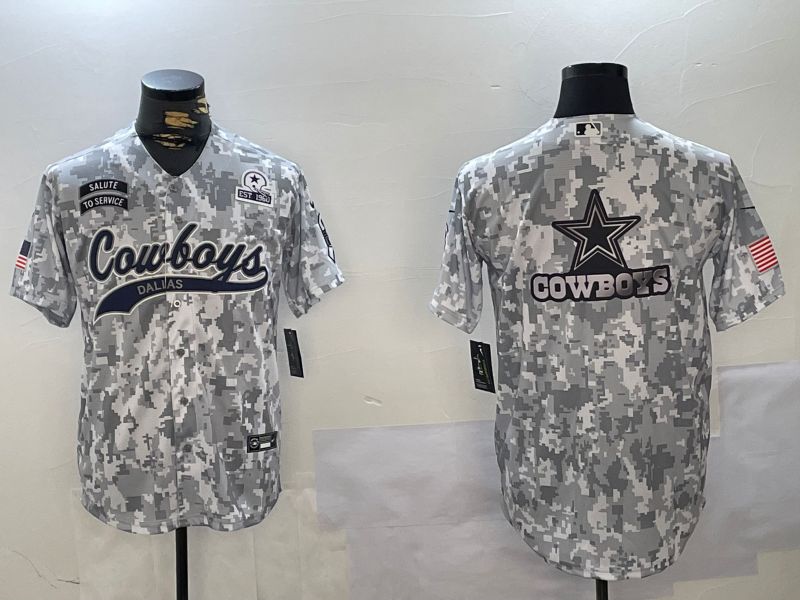 Men Dallas Cowboys Blank Nike Arctic Camo 2024 Salute to Service Limited NFL Jersey style 15->dallas cowboys->NFL Jersey